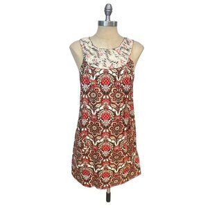 Milly Pineapple Print Shift Mini Dress size 4 6 Pockets